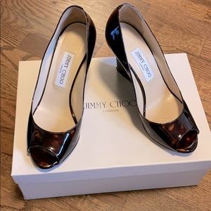 Jimmy Choo tortoise shell wedge heels size 38.5